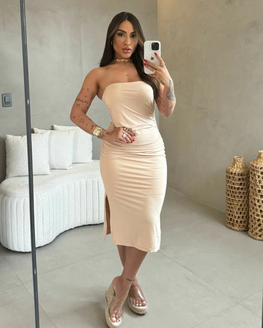 Fluid Midi Dress - Draped